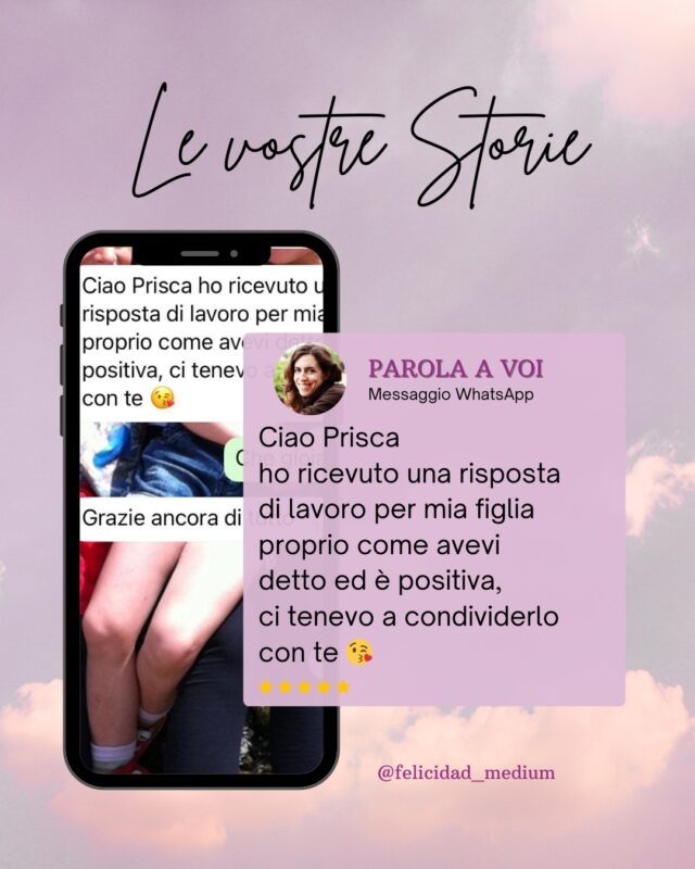Ci sono storie che accadono,
speranze che si avverano,
messaggi che scaldano il cuore.
Grazie, perché vi fidate di me. 🩷
E grazie al mio Cielo, che c'è, sempre.
__
#medium #sensitiva #lugano #italia #anime #vita #cielo
Medium Lugano
Medium Italia
Sensitiva Lugano
Sensitiva Italia