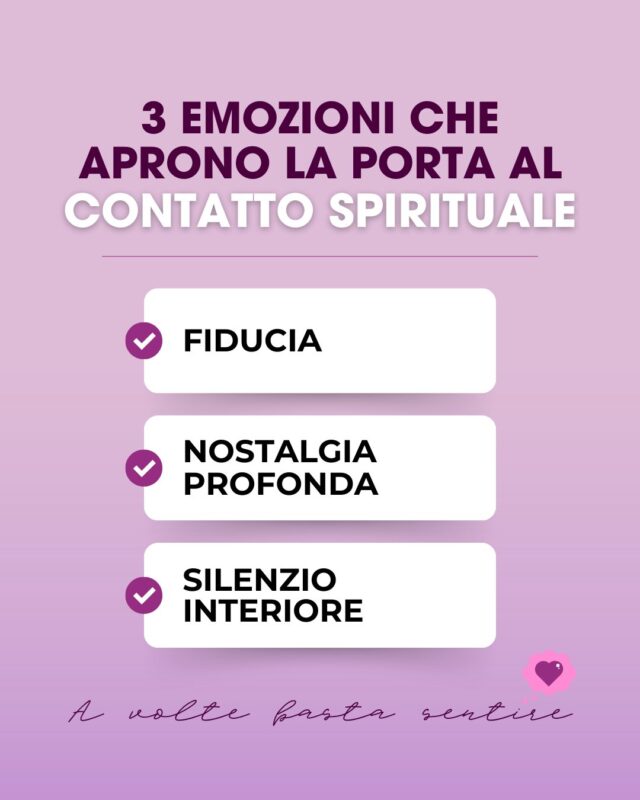 Ci sono emozioni che non fanno rumore, ma spalancano porte invisibili.
La fiducia, che non ha bisogno di prove.
La nostalgia, quella che stringe il petto ma non soffoca.
E il silenzio interiore, che non è vuoto, ma spazio sacro.
È lì, in quelle emozioni così intime e coraggiose, che il mondo spirituale si avvicina, ti abbraccia, ti comunica la sua presenza e il suo amore.
Perché a volte basta sentire.
Senza aspettare nulla.
Ed è in questo momento e in questo spazio che tutto arriva.
🤍 Tu riesci ad abbandonarti completamente a queste emozioni?
Raccontamelo, se ti va.
🌺Ti leggo, ti ascolto, ti rispondo. 🌺
____
#medianità #contattospirituale #sensibilità #spiritualità #medium #anime
Sensitiva Lugano
Medium Lugano
Sensitiva Italia
Medium Italia